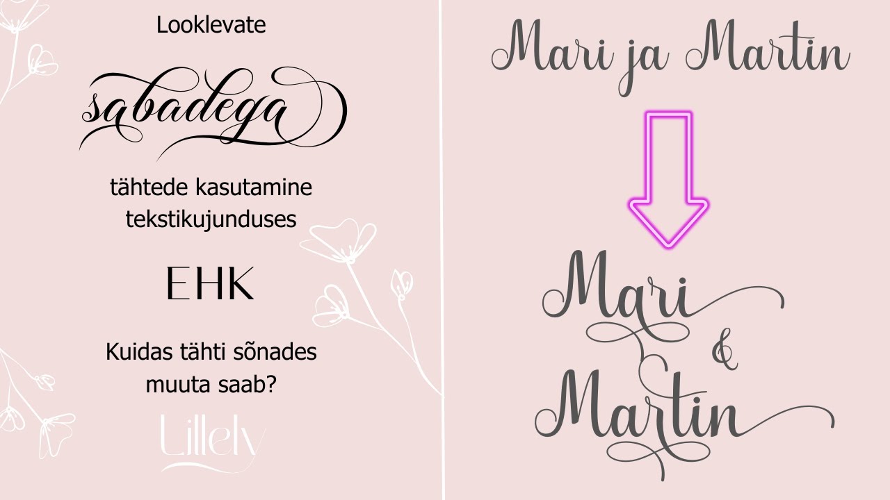 ÕPI! Looklevate sabadega tähtede kasutamine tekstikujunduses