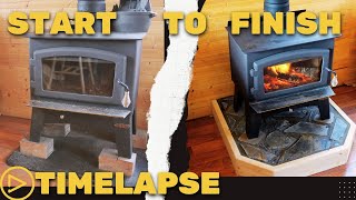 Building A Stone Fireplace Hearth | Timelapse | Start to Finish