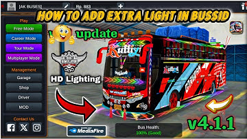 How to Add Extra Light For Bus simulator indonesia v4.1.1 | Bus Pe Lighting Lagane Ka tarika