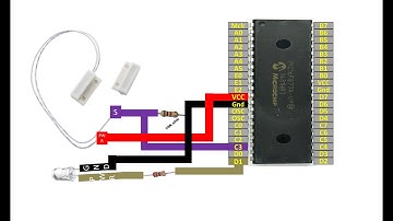Door open or close detection system. Using Reed switch and PIC16F877A.