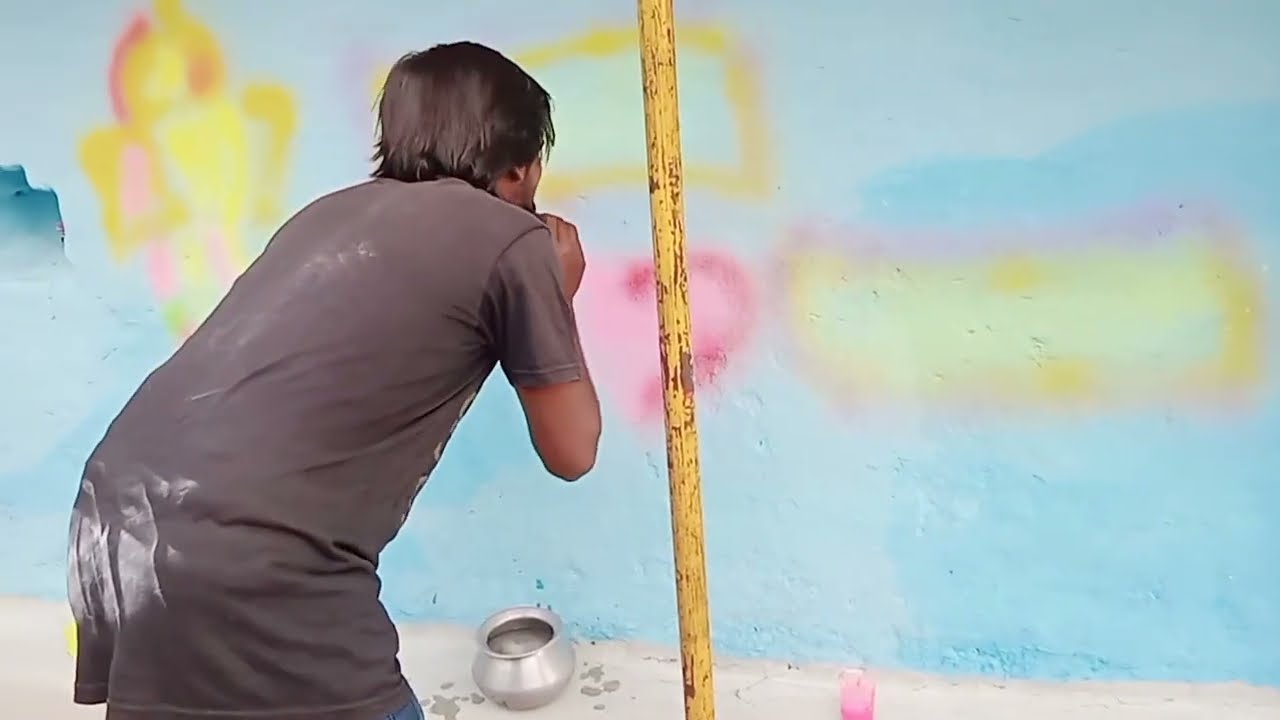 New shadi wedding wall painting/artist Pushpendra vlog