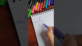 how to draw lavender flowers|| brush pens drawing #ishaartsy #happiness #art #viral #shorts