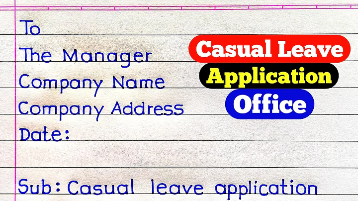 Leave Application for Office | Leave Application | Casual Leave Application for Office |