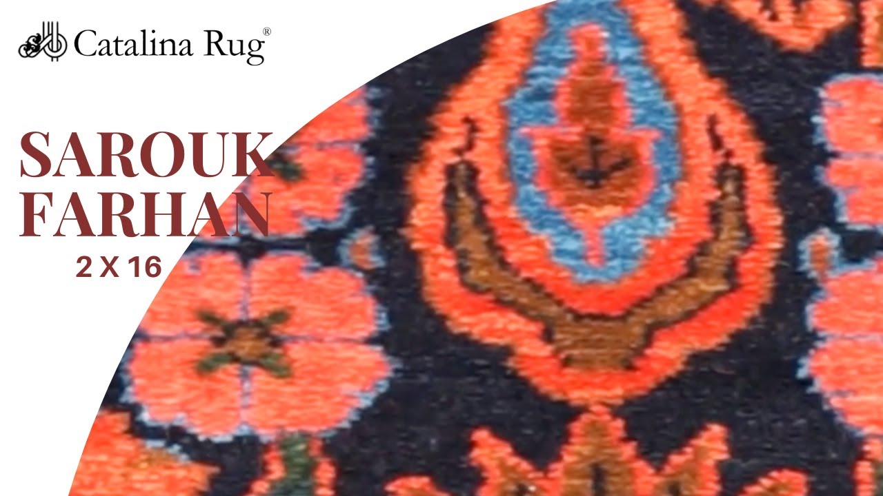 Antique Persian Sarouk Farhan Runner Rug 2x16