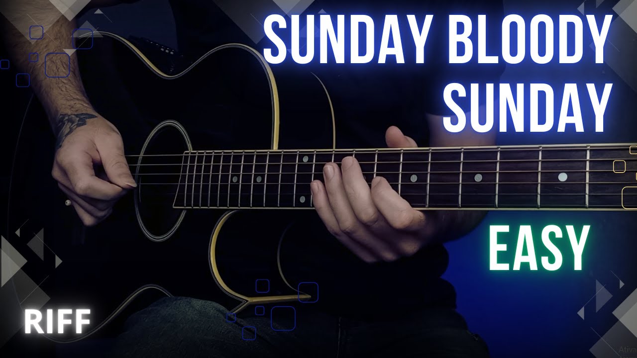 Sunday Bloody Sunday - U2 | Riff Tabs | Guitar Lesson/Tutorial | Acoustic Riff: 32