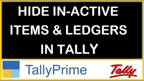 HIDE  IN-ACTIVE LEDGERS AND ITEM MASTERS IN TALLY PRIME | TDL FOR TALLY PRIME