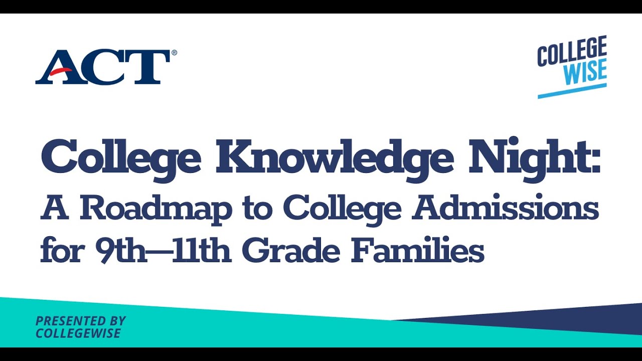 College Knowledge Night: A Roadmap to College Admissions for 9th–11th Grade Families (On-Demand)