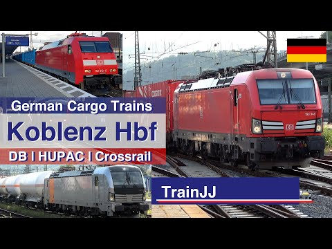4K Train Cargo Compilation | Koblenz Hbf - Germany | DB Cargo - Northrail - Hupac - Crossrail