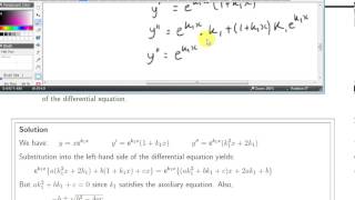 Second Order Linear Differential Equations 3 - Equal Roots