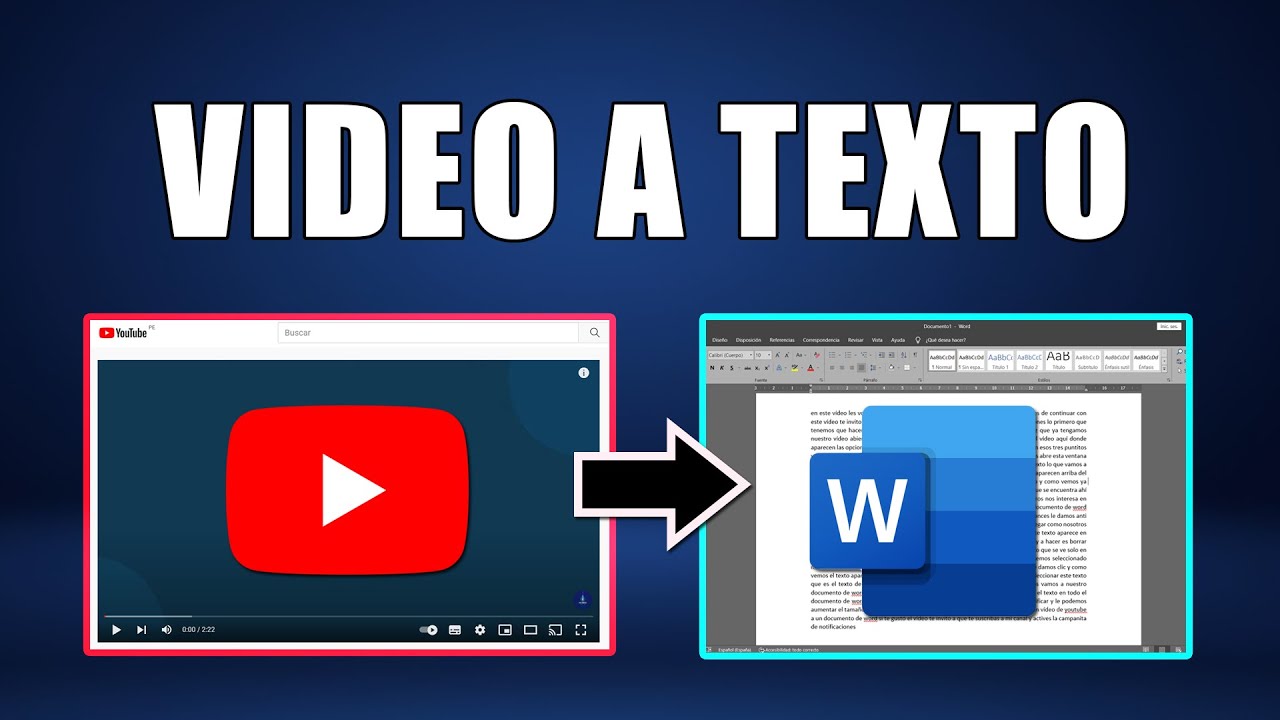 Pasar Video de YouTube a Texto | Transcripción | FÁCIL Y RÁPIDO - YouTube