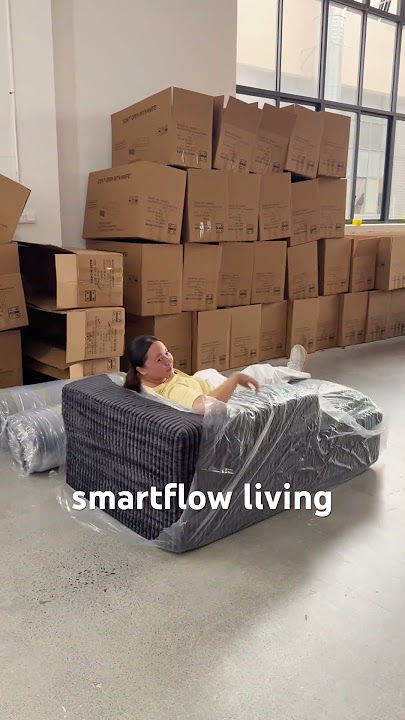 Factory Workshop Shot! Velvet L-shaped Foldable Sofa, Super Convenient to Fold and Store#factory