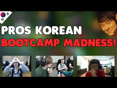 PROS KOREAN BOOTCAMP MADNESS! (ft Bjergsen, Sneaky, Doublelift, Aphromoo, Jensen, Meteos, Huhi)