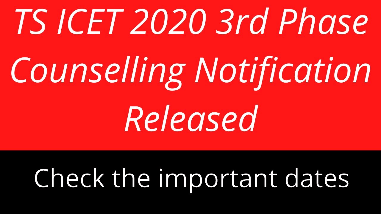 TS ICET 3rd counselling 2020 | TS ICET 3rd phase counselling 2020 | TS ICET 3rd phase counselling