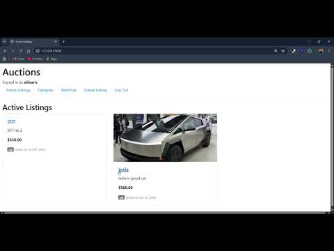 CS50W Project 2 - Commerce 