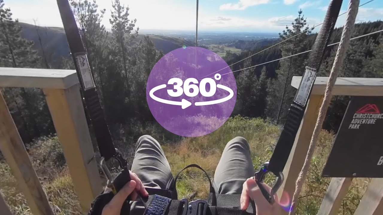 Christchurch Adventure Park   Zipline   The Long Ride   360 Video