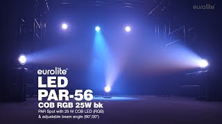 945 forkæle Held og lykke EUROLITE LED PAR-56 COB RGB 25W bk - YouTube