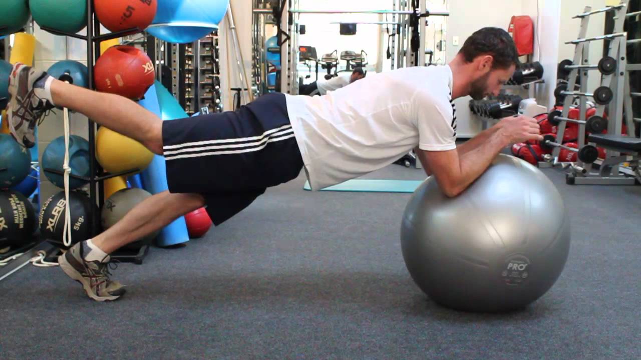 Swiss Ball Prone Bridge Leg Raise Alternate YouTube