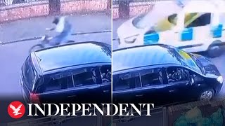 CCTV shows police van following electric bike before Cardiff crash