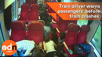 Train driver warns passengers seconds before train crashes in to lorry