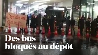 Des grévistes bloquent les dépôts de bus de la RATP screenshot 3