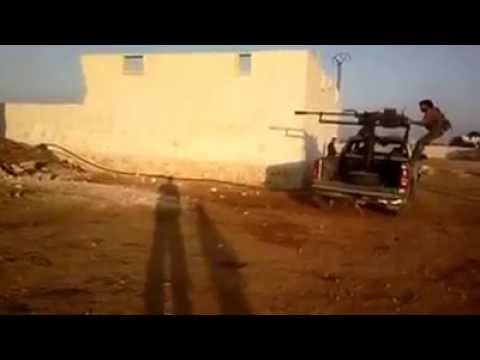 مدينة أخترين إستهداف أماكن تمركز تنظيم داعش على محور قريتي غيطون الباروزة 19 7 2014