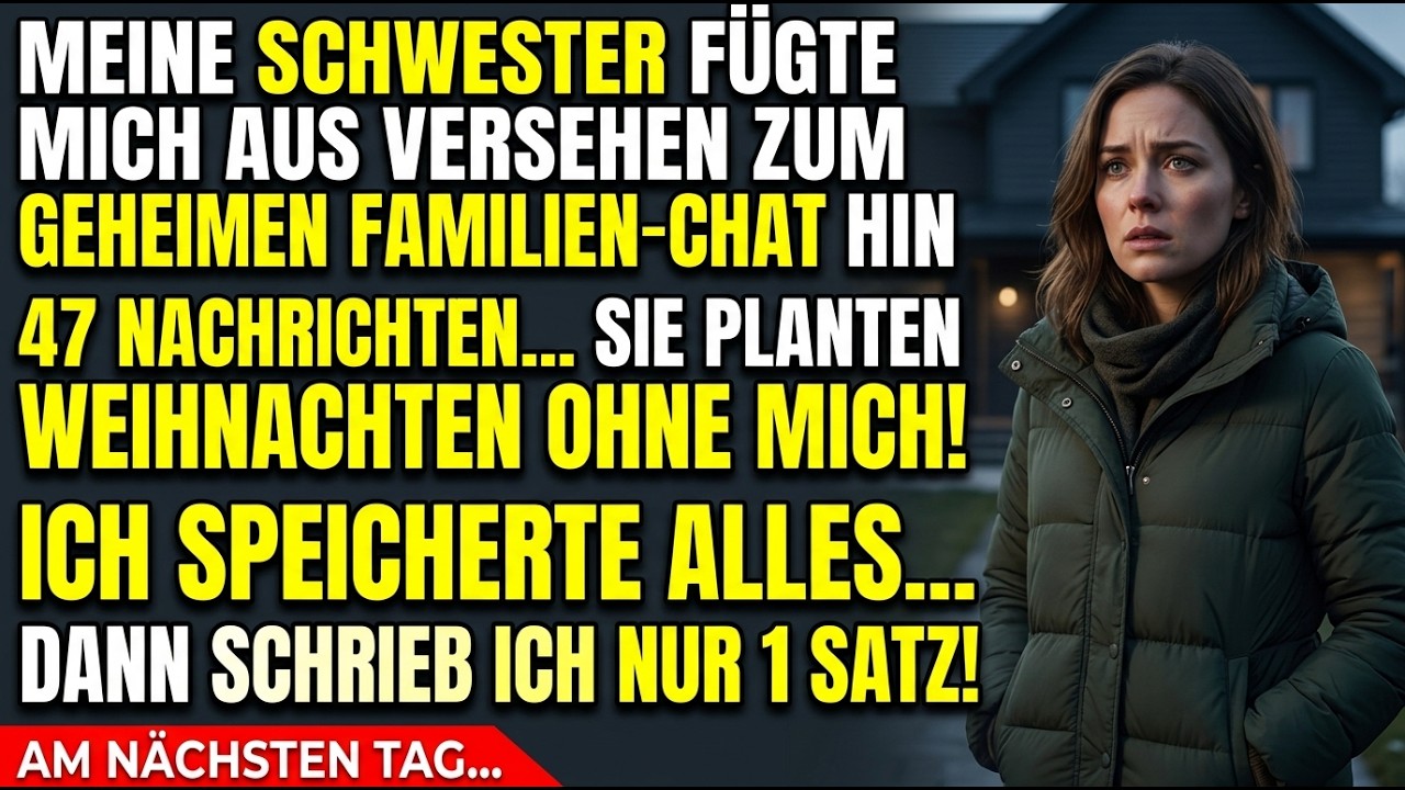 Dienstagabend im Dezember vibrierte mein Handy, und eine einzige Nachricht veränderte alles. Meine Schwester hatte mich versehentlich in einen Gruppenchat mit meinem Immobilienmakler hinzugefügt –...