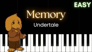 Memory - Undertale (EASY Piano Tutorial)