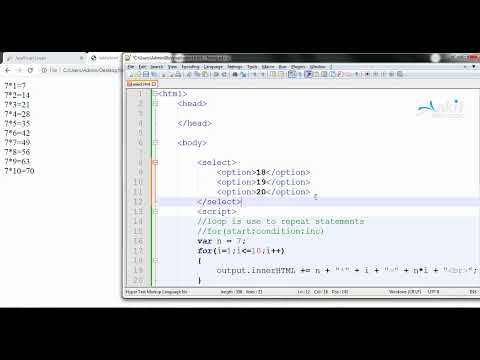 JavaScript  - add age in select box using for loop