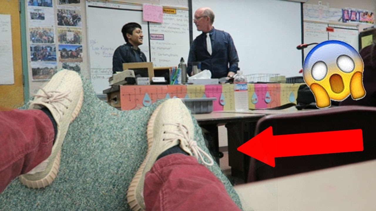 wearing fake yeezys to school