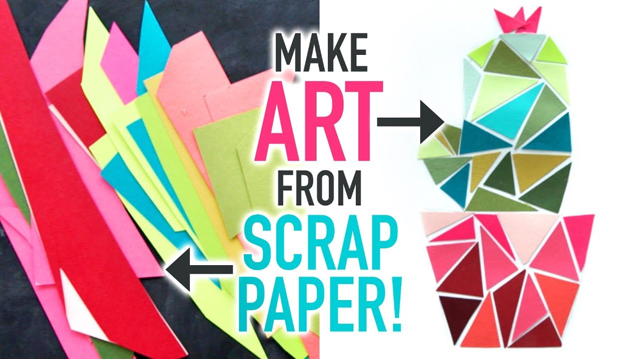 diy cactus artwork made from paper scraps hgtv handmade youtube