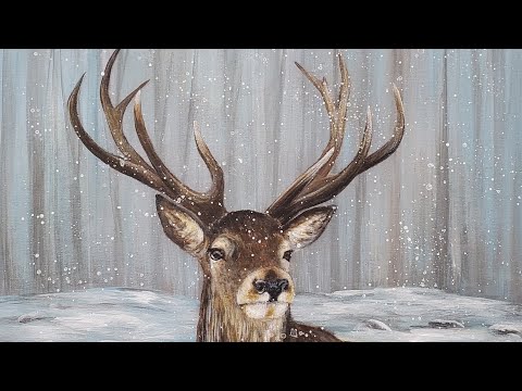Realistic Deer Stag Acrylic Painting LIVE Tutorial