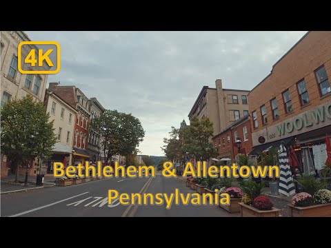 Driving in Bethlehem and Allentown, Pennsylvania - 4K60fps