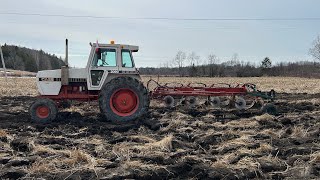 Spring plowing sloughs with the 2090 and 4 bottom Kvernland plow!!