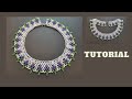 DIY seed bead flower necklace tutorial, simple mesh beaded necklace
