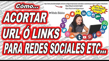 Como ACORTAR URL o LINKS para redes sociales fácil | Autoasistencia Digital 😉