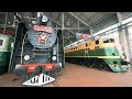 "Russian Railway Museum" in St Petersburg, Russia. Steam Trains, Locomotives and Railcars