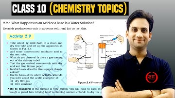 What happens to an Acid or a Base in a Water Solution? | Activity 2.9 Class 10 Chemistry Chapter 2