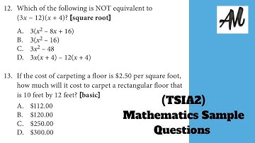 TSIA2 SAMPLE TEST QUESTIONS  (Part 3)