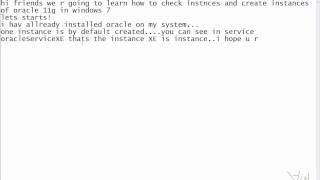 Creating  instances in Oracle of Database