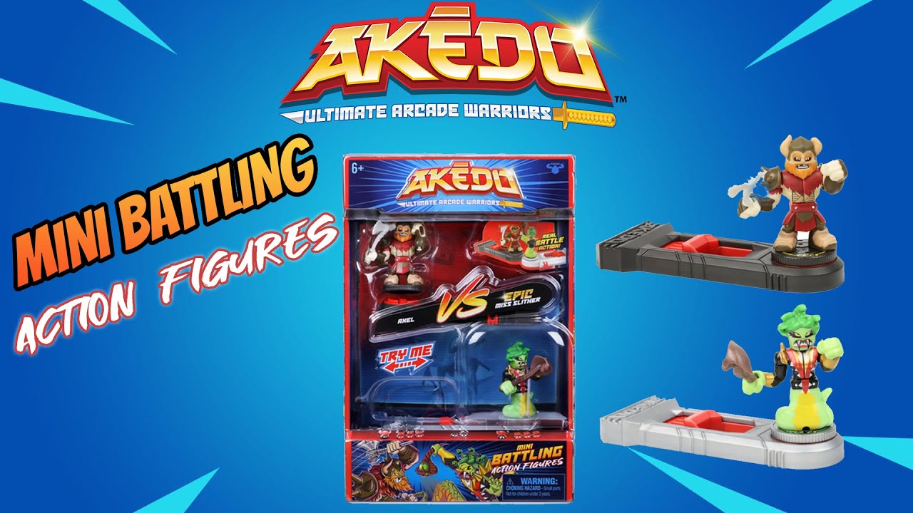 Split Strike Fight Akedo 14266 Ultimate Arcade Warriors Versus Pack EPIC CHUX VS SLASHSHOT Mini Battling Action Figures Ready