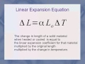 Thermal Expansion Equations Thermal Expansion Equations