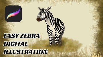 EASY DIGITAL ILLUSTRATION | Cartoon Zebra Time-lapse | Procreate on iPad Pro
