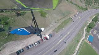 Some turbulence  during hang gliding final approach