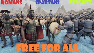 Roman Generals vs Spartan Generals vs Ancient Knights | Ultimate Epic Battle Simulator 2