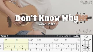 PDF Sample Don't Know Why - Norah Jones guitar tab & chords by Kenneth Acoustic.