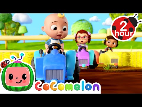 Uh OH! JJ is Stuck in the Mud! | Tractor Racing | 2 HOURS of CoComelon Kids Songs & Nursery Rhymes