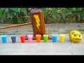 Slow Motion - Color jelly Vs Giant Hammer ( Game In Real Life! )