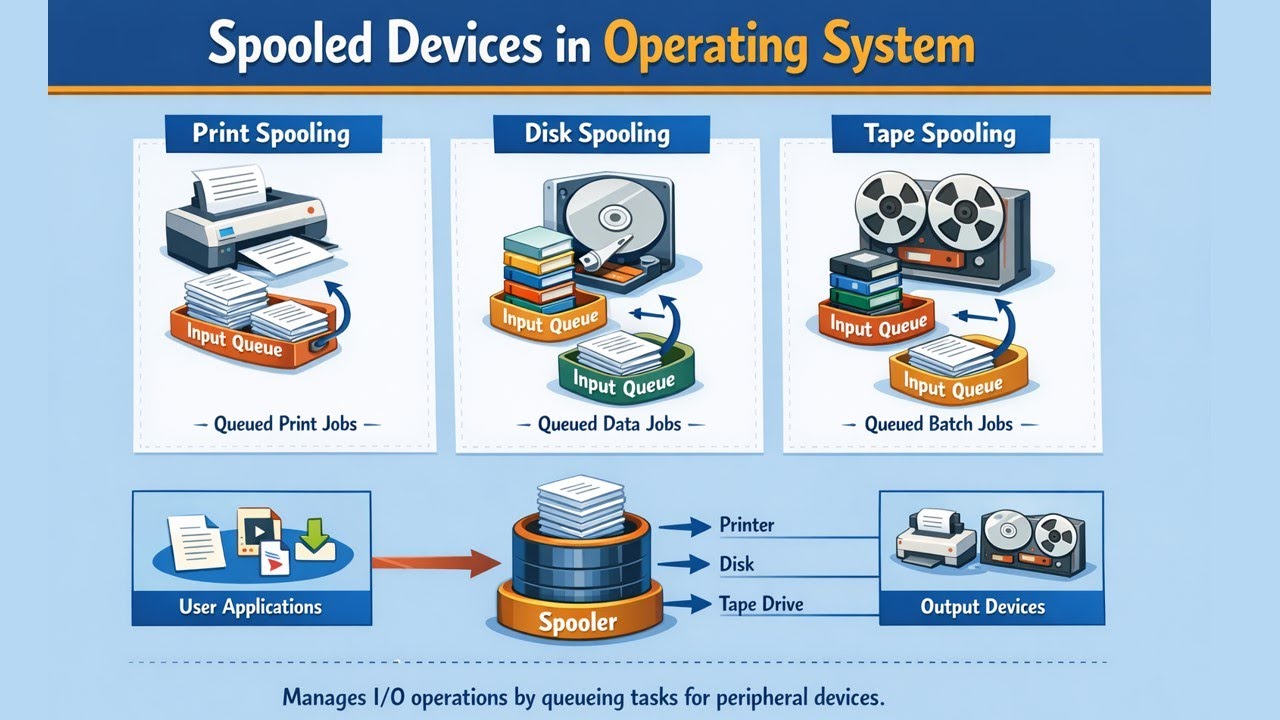 Spooled Devices in Operating System | GATE 1998 PYQ Explained