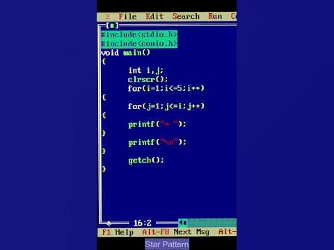 How To Print Star Pattern In C Language - Print Star Patterns in turbo ...