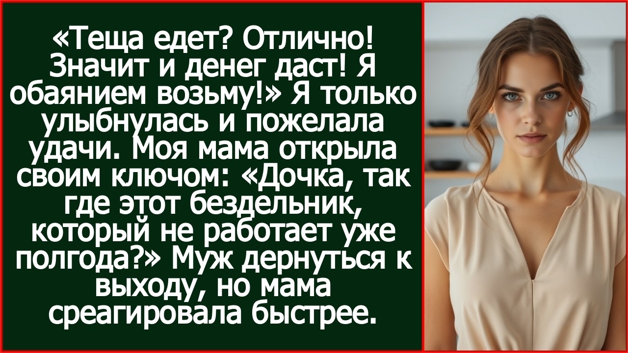 Дочка, так где этот бездельник, который не работает уже полгода? С порога спросила моя мама.